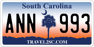 SC license plate ANN993