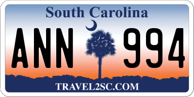 SC license plate ANN994