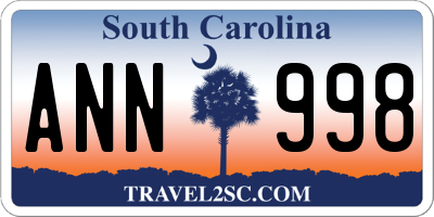 SC license plate ANN998