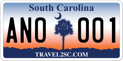 SC license plate ANO001