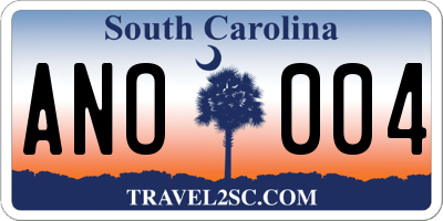 SC license plate ANO004