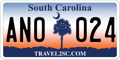 SC license plate ANO024