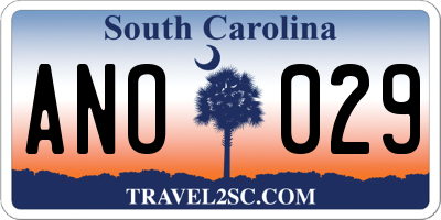SC license plate ANO029