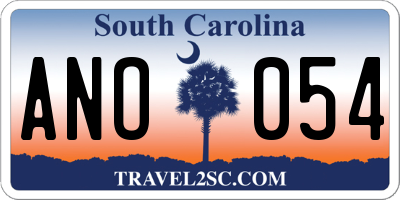 SC license plate ANO054