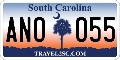 SC license plate ANO055