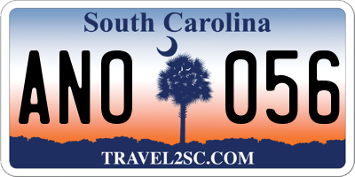 SC license plate ANO056