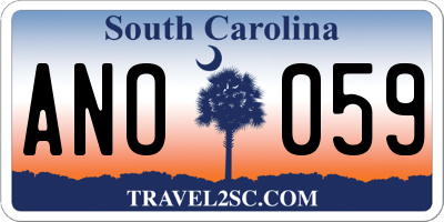 SC license plate ANO059