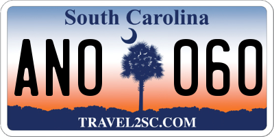 SC license plate ANO060