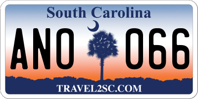SC license plate ANO066