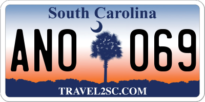 SC license plate ANO069