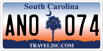 SC license plate ANO074