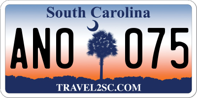 SC license plate ANO075