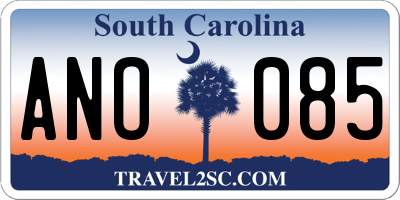 SC license plate ANO085
