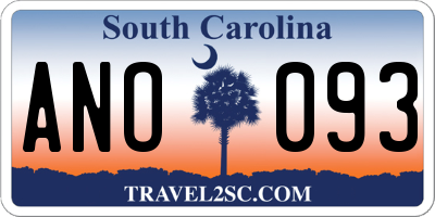SC license plate ANO093