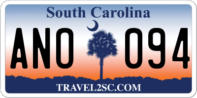 SC license plate ANO094