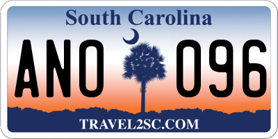 SC license plate ANO096