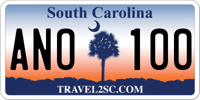 SC license plate ANO100