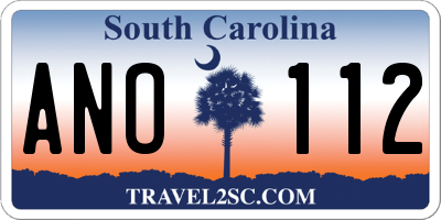 SC license plate ANO112