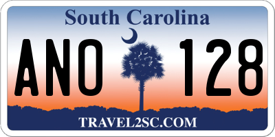 SC license plate ANO128