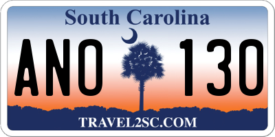 SC license plate ANO130