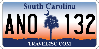 SC license plate ANO132