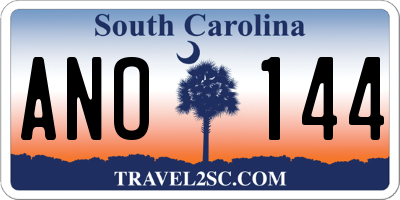 SC license plate ANO144