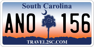 SC license plate ANO156