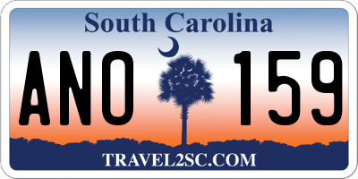 SC license plate ANO159