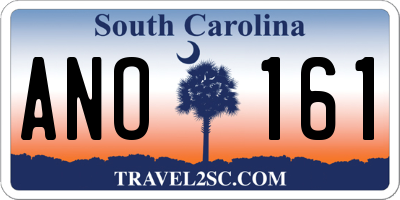 SC license plate ANO161