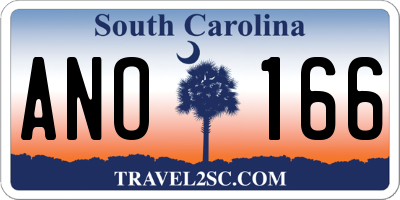 SC license plate ANO166