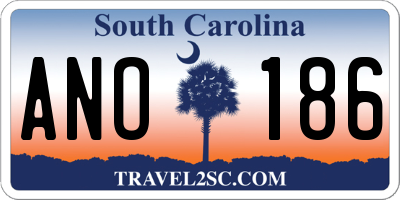 SC license plate ANO186
