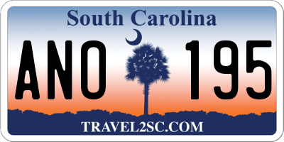 SC license plate ANO195