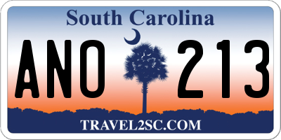 SC license plate ANO213