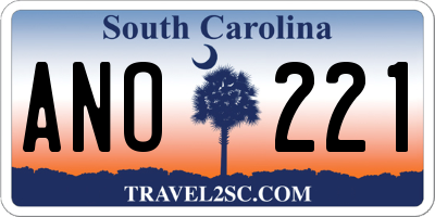 SC license plate ANO221