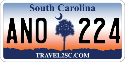 SC license plate ANO224