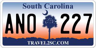 SC license plate ANO227