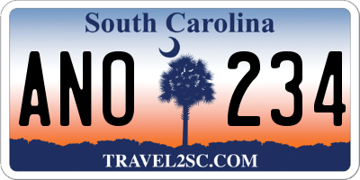 SC license plate ANO234