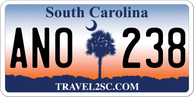 SC license plate ANO238
