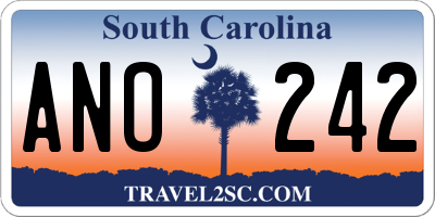 SC license plate ANO242