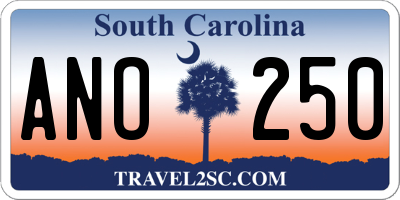SC license plate ANO250