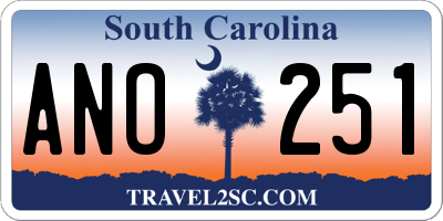 SC license plate ANO251
