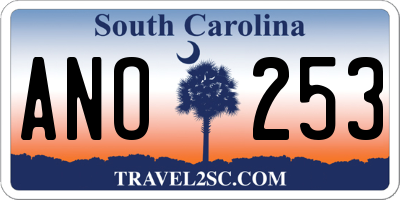 SC license plate ANO253