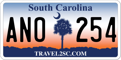 SC license plate ANO254
