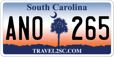 SC license plate ANO265