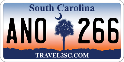 SC license plate ANO266