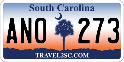 SC license plate ANO273