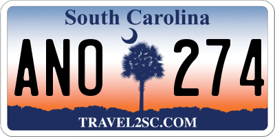 SC license plate ANO274