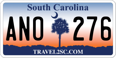 SC license plate ANO276