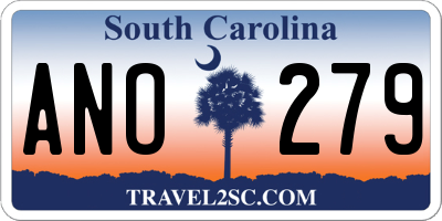 SC license plate ANO279