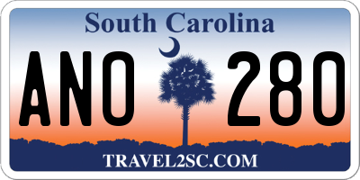 SC license plate ANO280